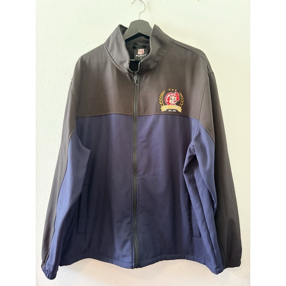 Porky Jacket Mens XL Full Zip Brown Blue 65 Years Anniversary Est 1961 Promo